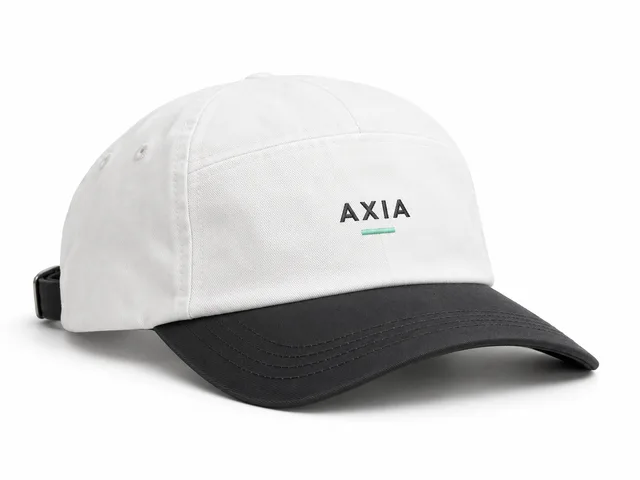 Mockup conceptual Two-Tone Cap AXIA, Blanco / carbón