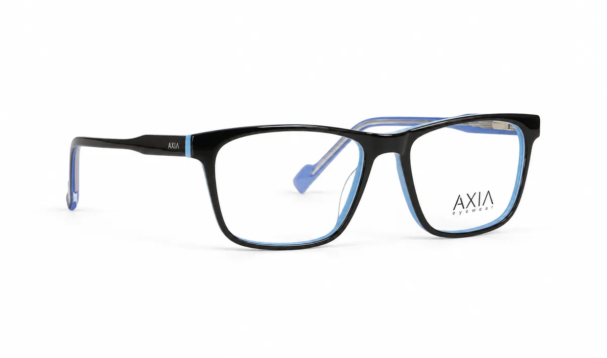 Armazón óptico AXIA Negro, negro · detalle azul, vista 2