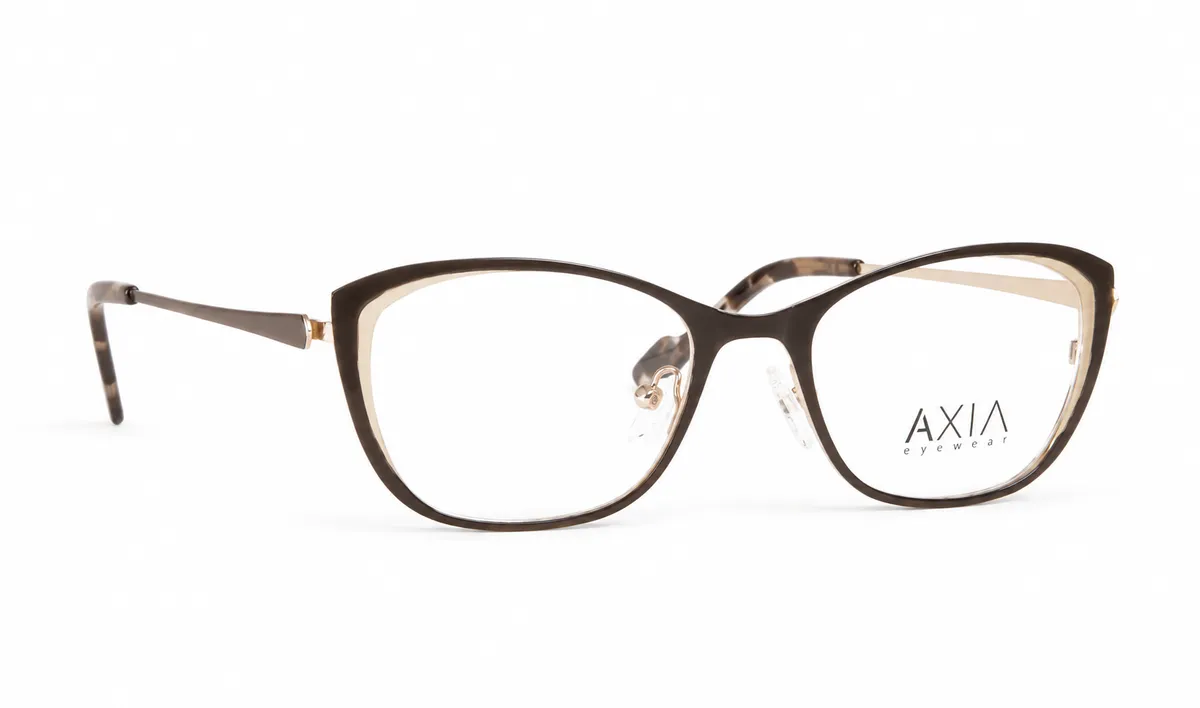 Armazón óptico AXIA Peltre, gris peltre · detalles claros, vista casi lateral