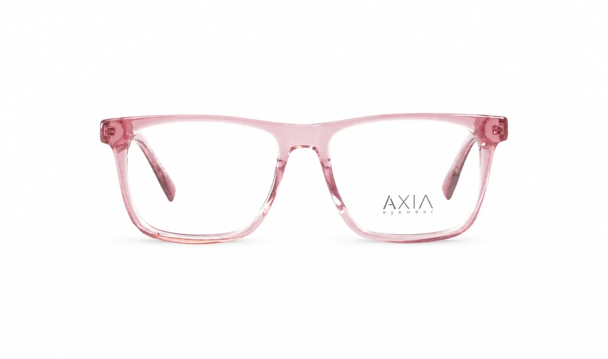 Armazón óptico AXIA Rosa Cristal, rosa translúcido, vista frontal